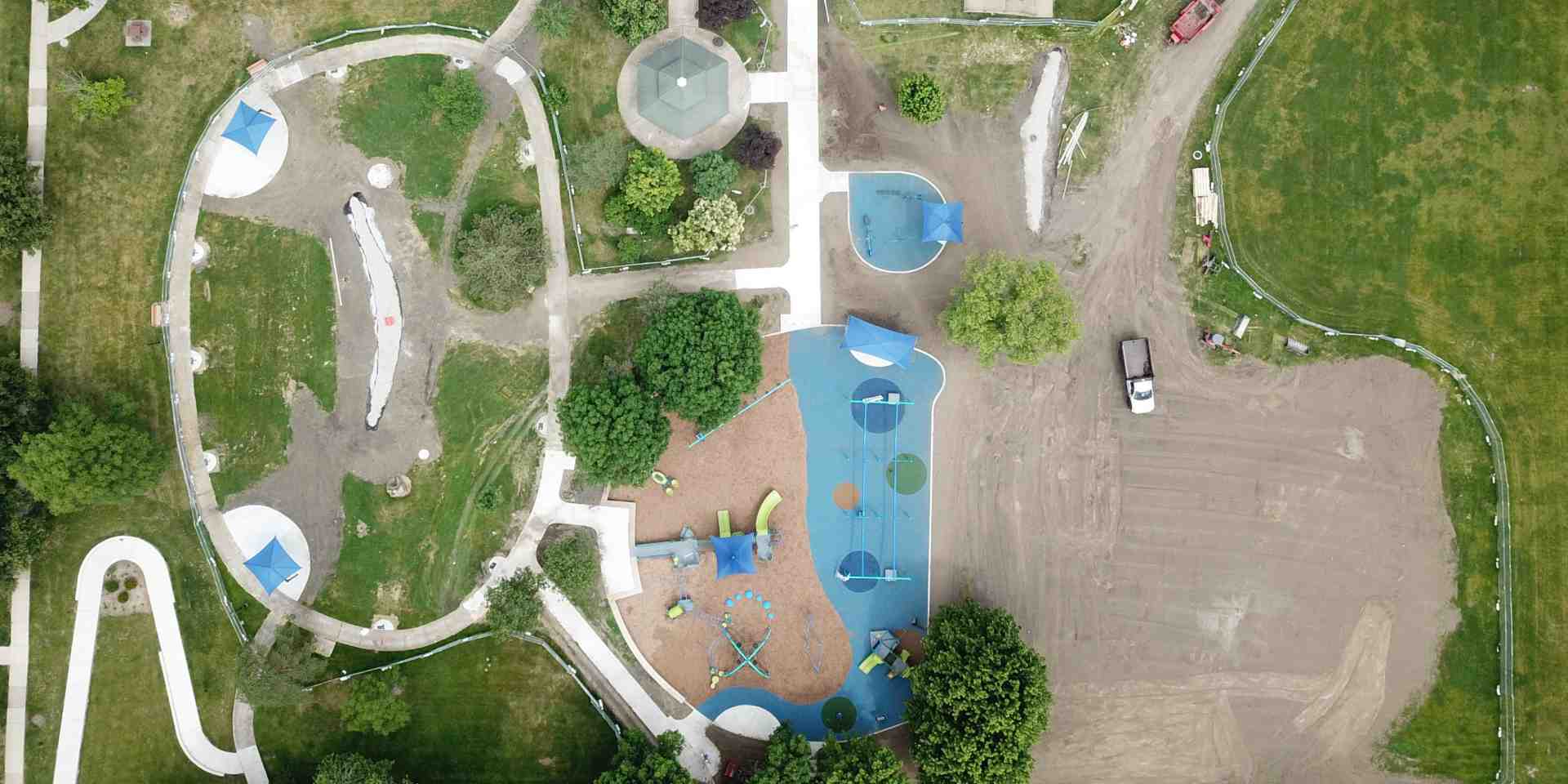 aerial photo of the irwin park project