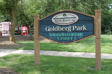 Photo of the Goldberg Park sign.