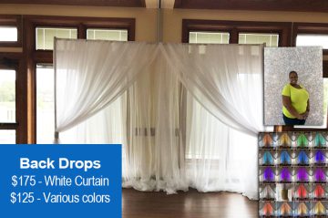 Photo of Back Drops that reads, 