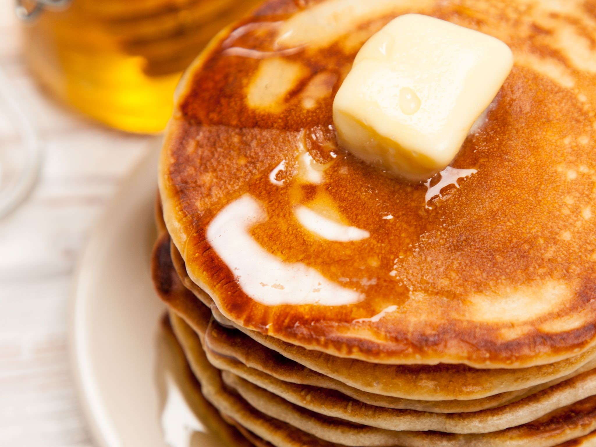 photo of a pancake with syrup