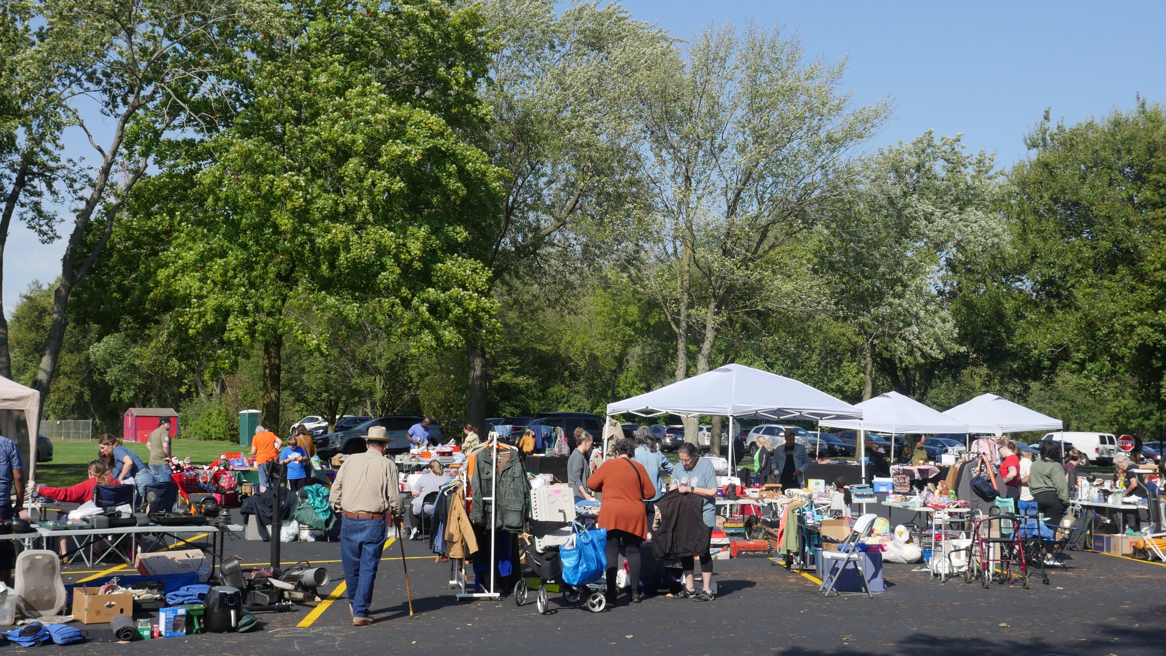 P1050527 photo of shoppers at grandpas garage sale