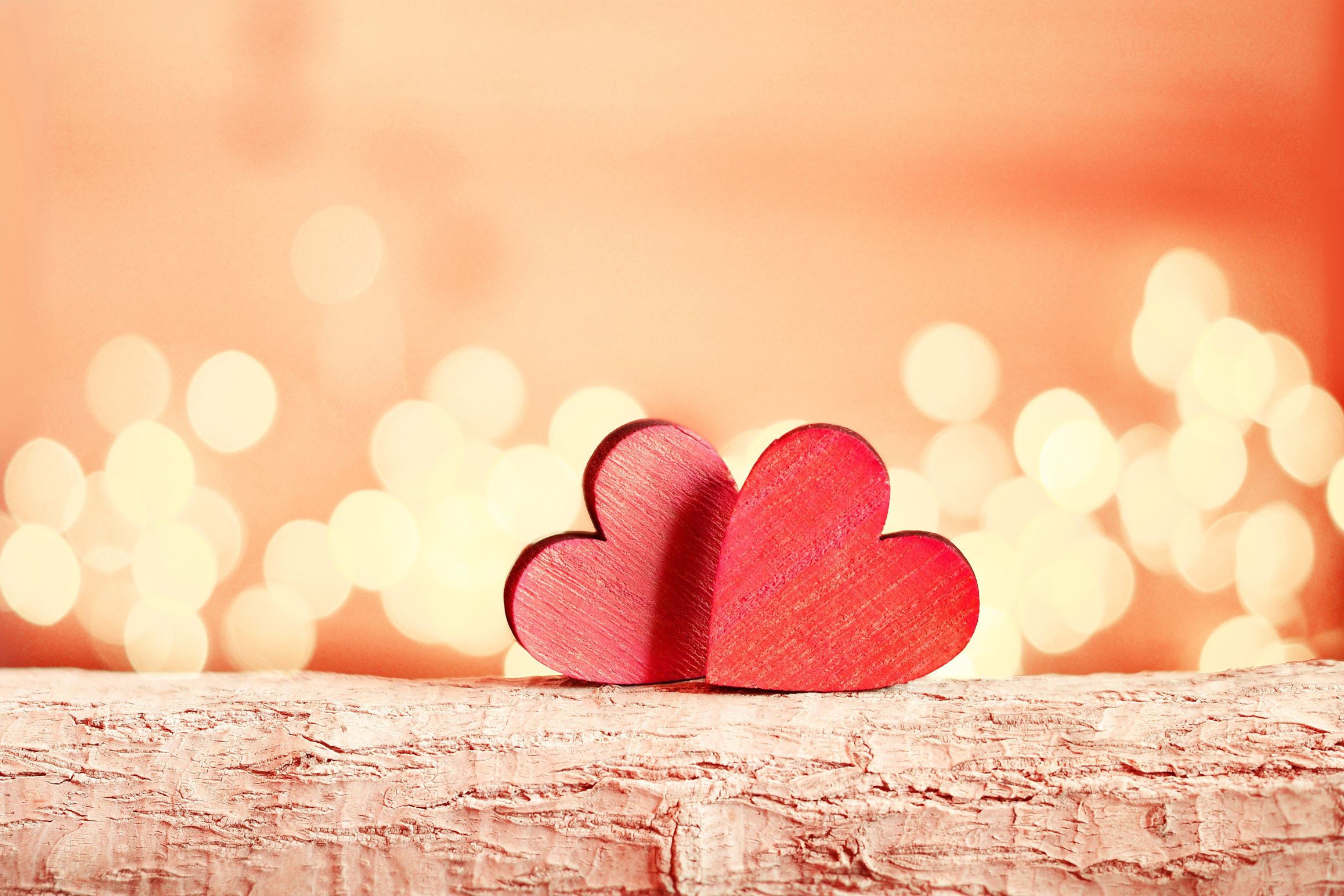 photo of hearts on a tree branch