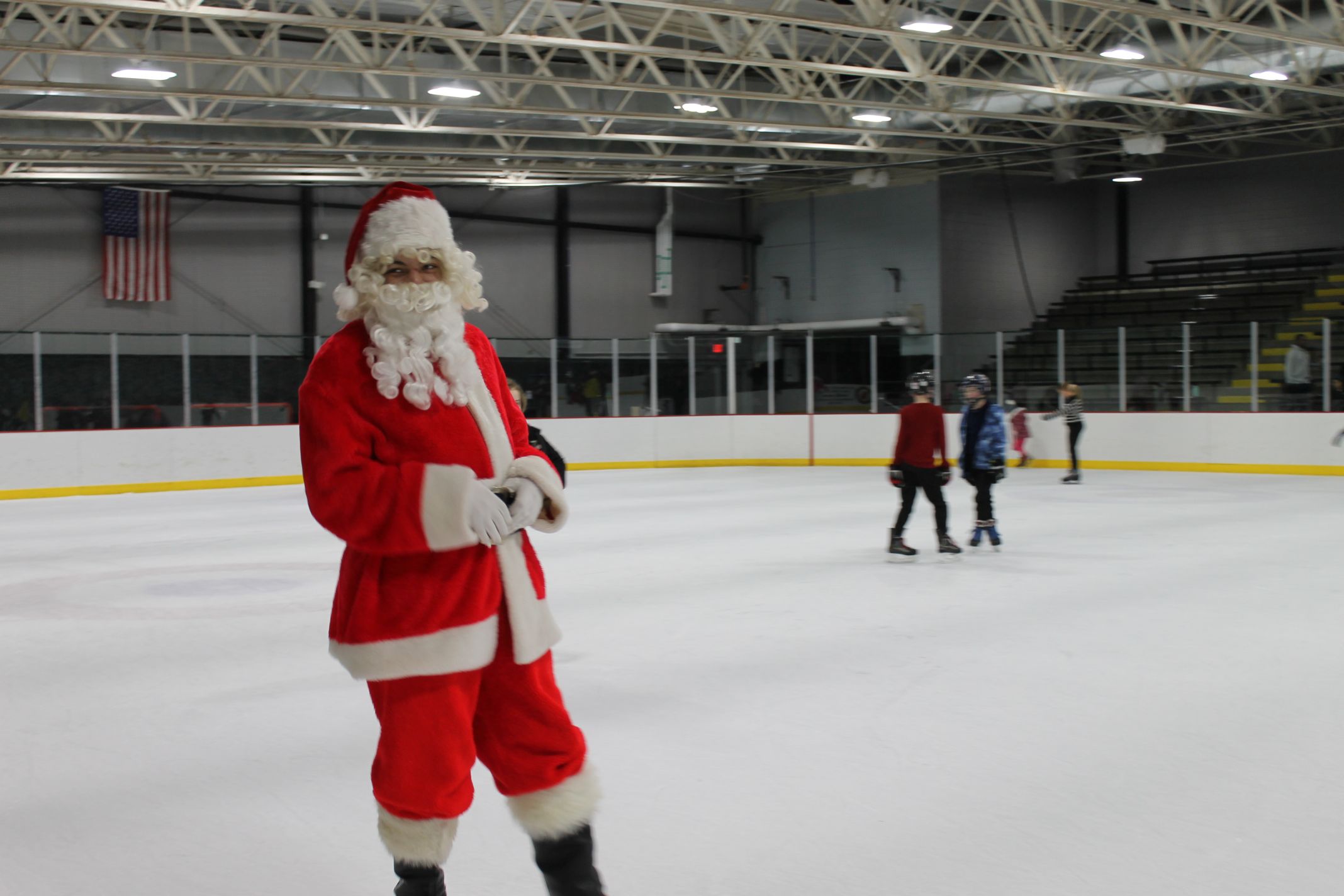 photo of santa ice skating