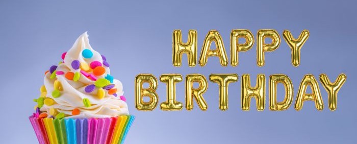 photo of a cupcake that reads happy birthday