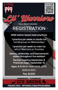 graphic for lil warriors fall 26/27 season registration