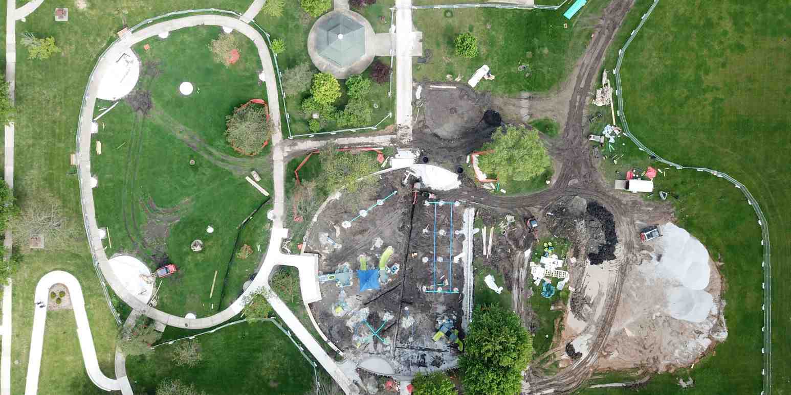 aerial photo of the irwin park project