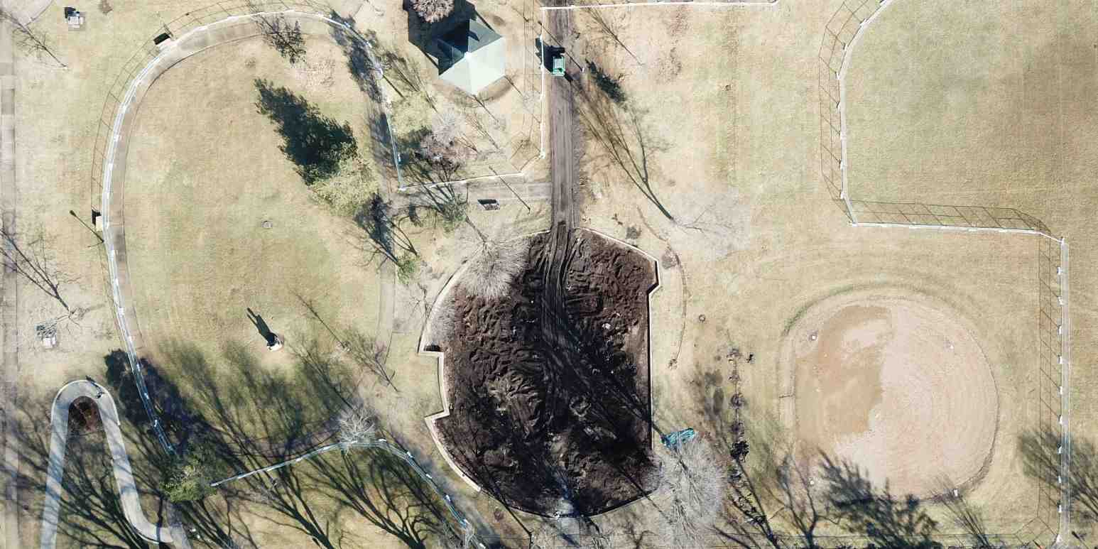 aerial photo of the irwin park project