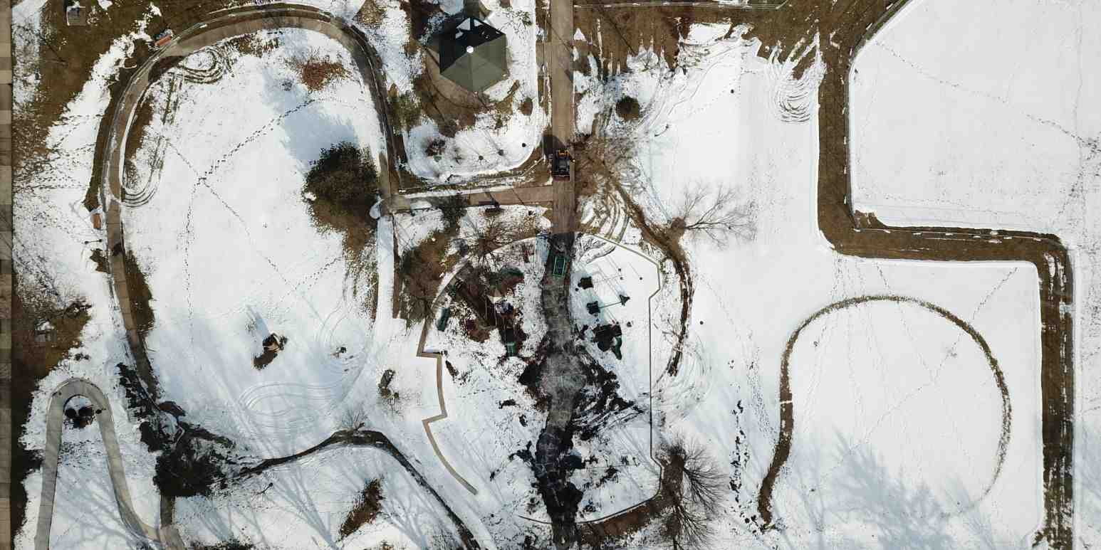 aerial photo of the irwin park project