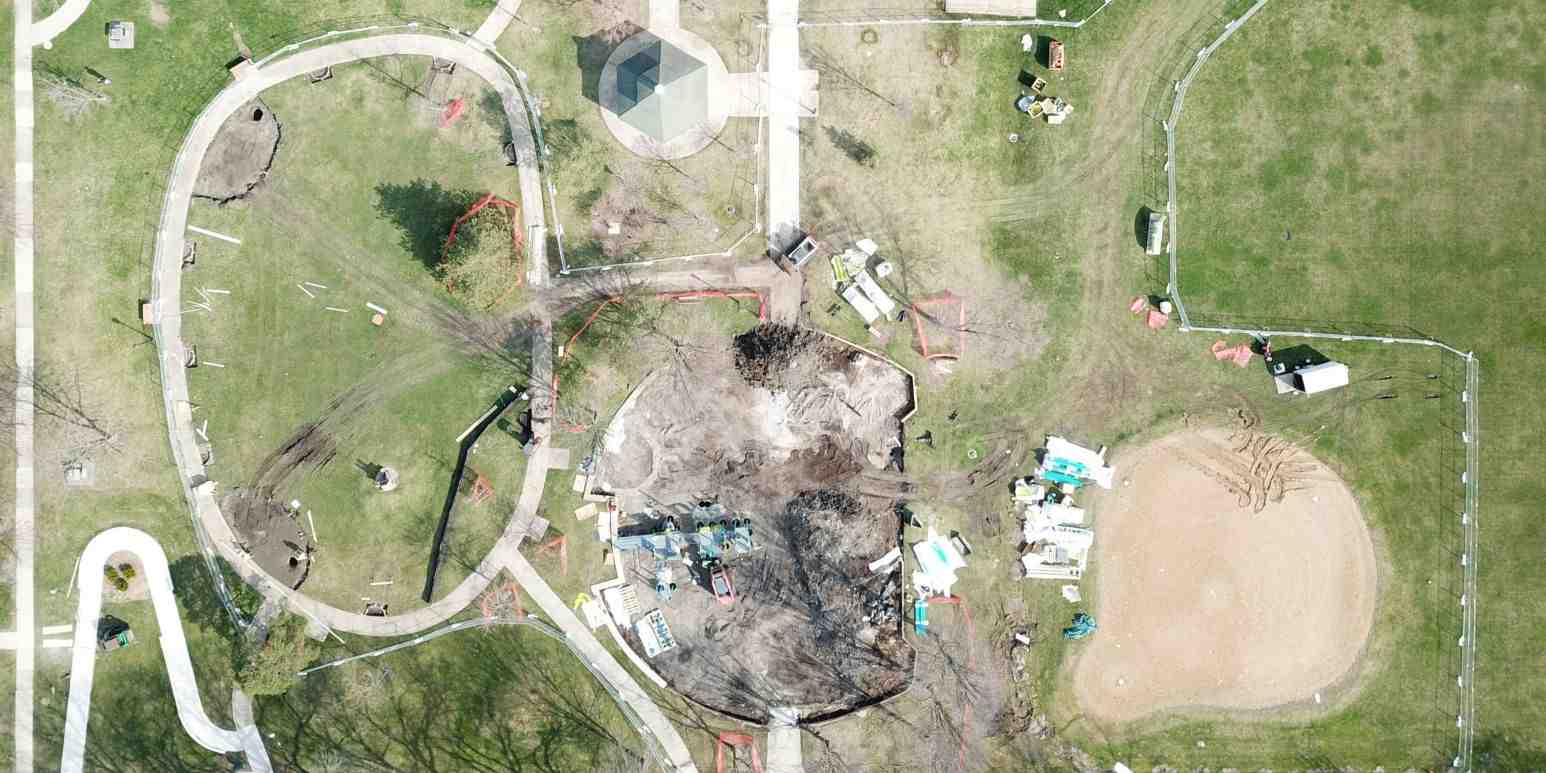 aerial photo of the irwin park project